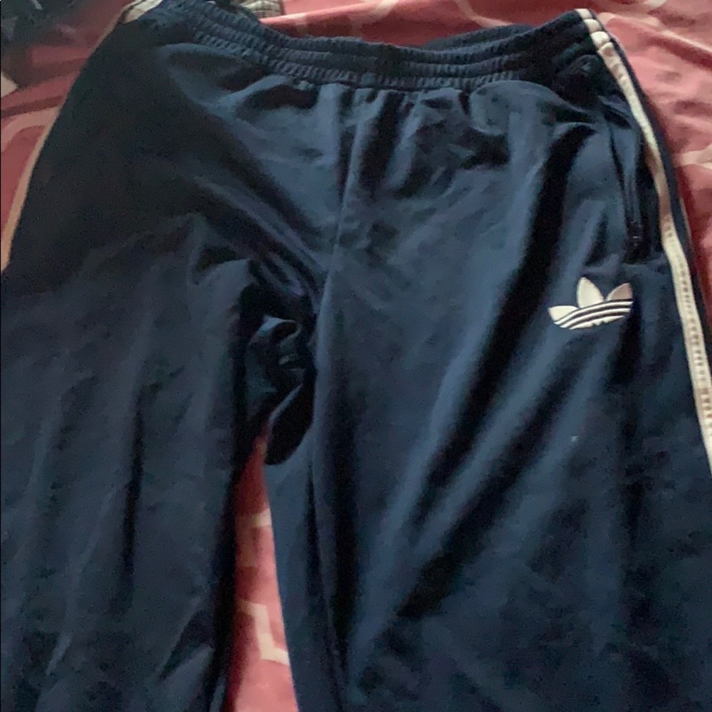 Navy Blue Adidas track pants